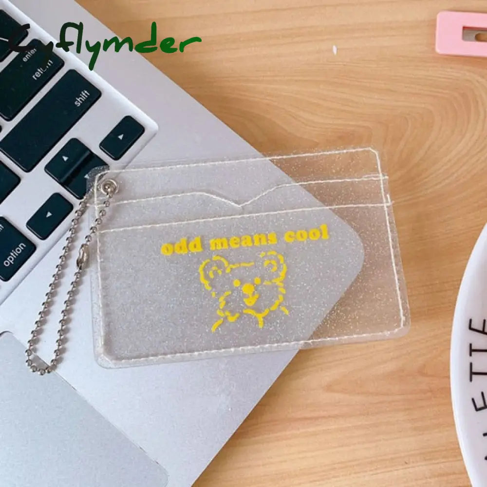 Fashion 2 Bits Transparent Waterproof Pvc Women Girls Card Case Business Holder Men Credit Bag Id