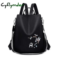 Fashion Anti-Theft Large Backpack Bag Women Oxford Cloth Contrast Color Girl Multifunctional Small