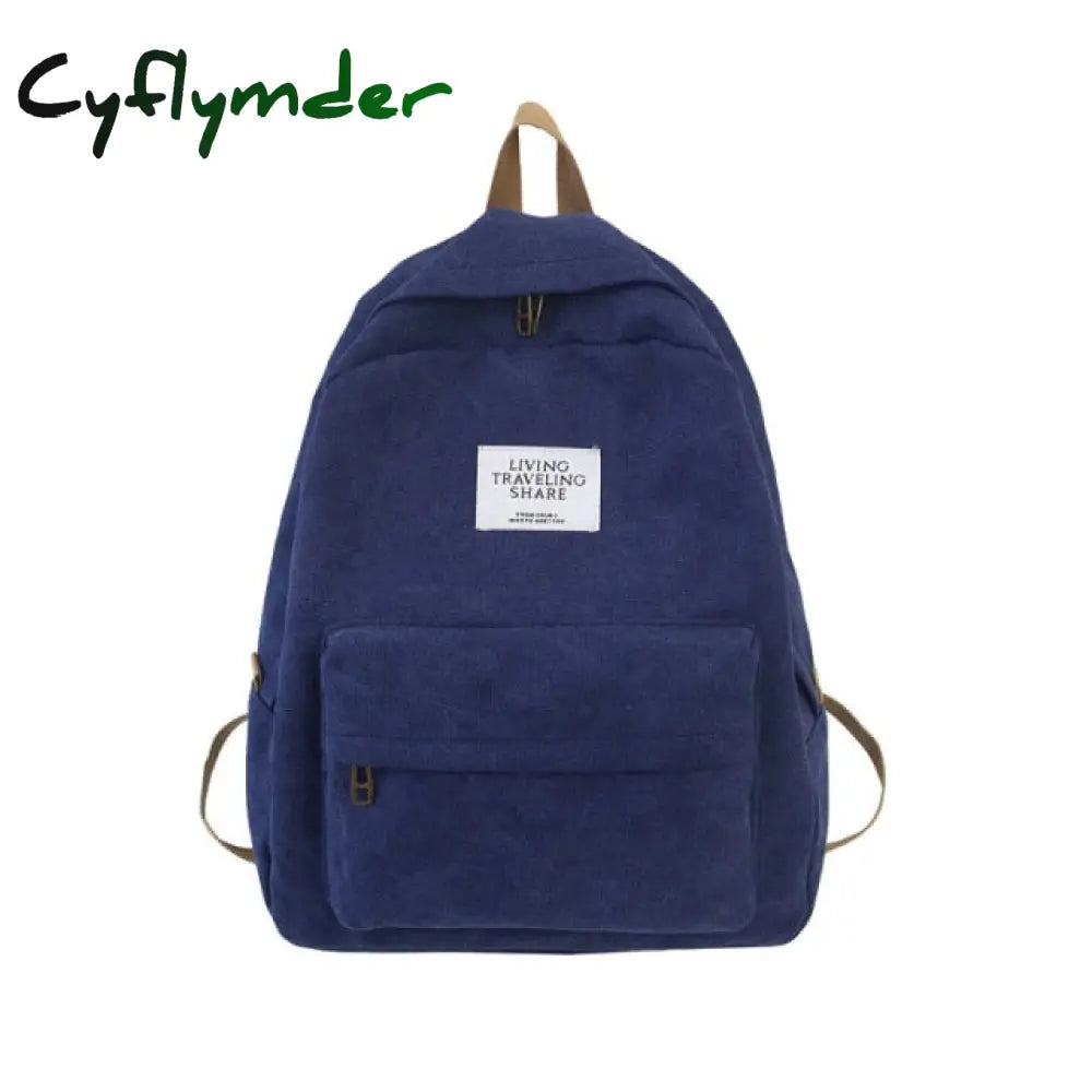 Fashion Backpack Female Women Shoulder Canvas School Bags For Teenage Girls Pure Color Leisure