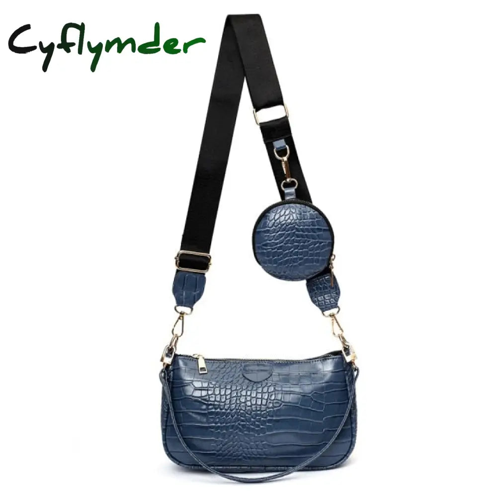 Fashion Chains Women Shoulder Bags Designer Wide Strap Messenger Luxury Pu Leather Crossbody Bag