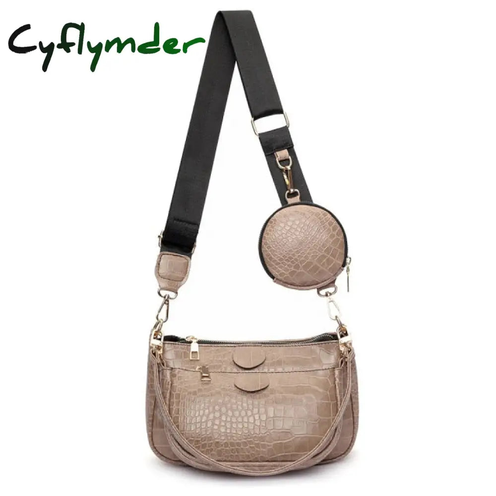 Fashion Chains Women Shoulder Bags Designer Wide Strap Messenger Luxury Pu Leather Crossbody Bag