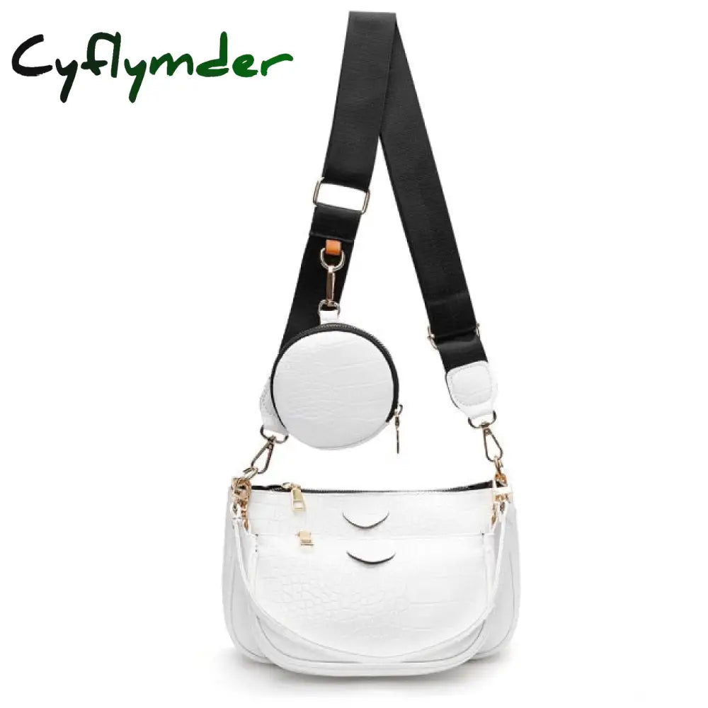 Fashion Chains Women Shoulder Bags Designer Wide Strap Messenger Luxury Pu Leather Crossbody Bag