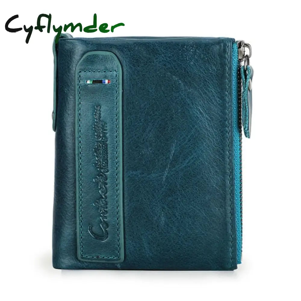 Fashion Genuine Leather Women Wallet Bi-Fold Wallets Red Id Card Holder Coin Purse With Double