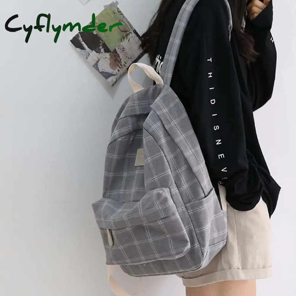 Fashion Girl College School Bag Casual New Simple Women Backpack Striped Book Packbags For Teenage