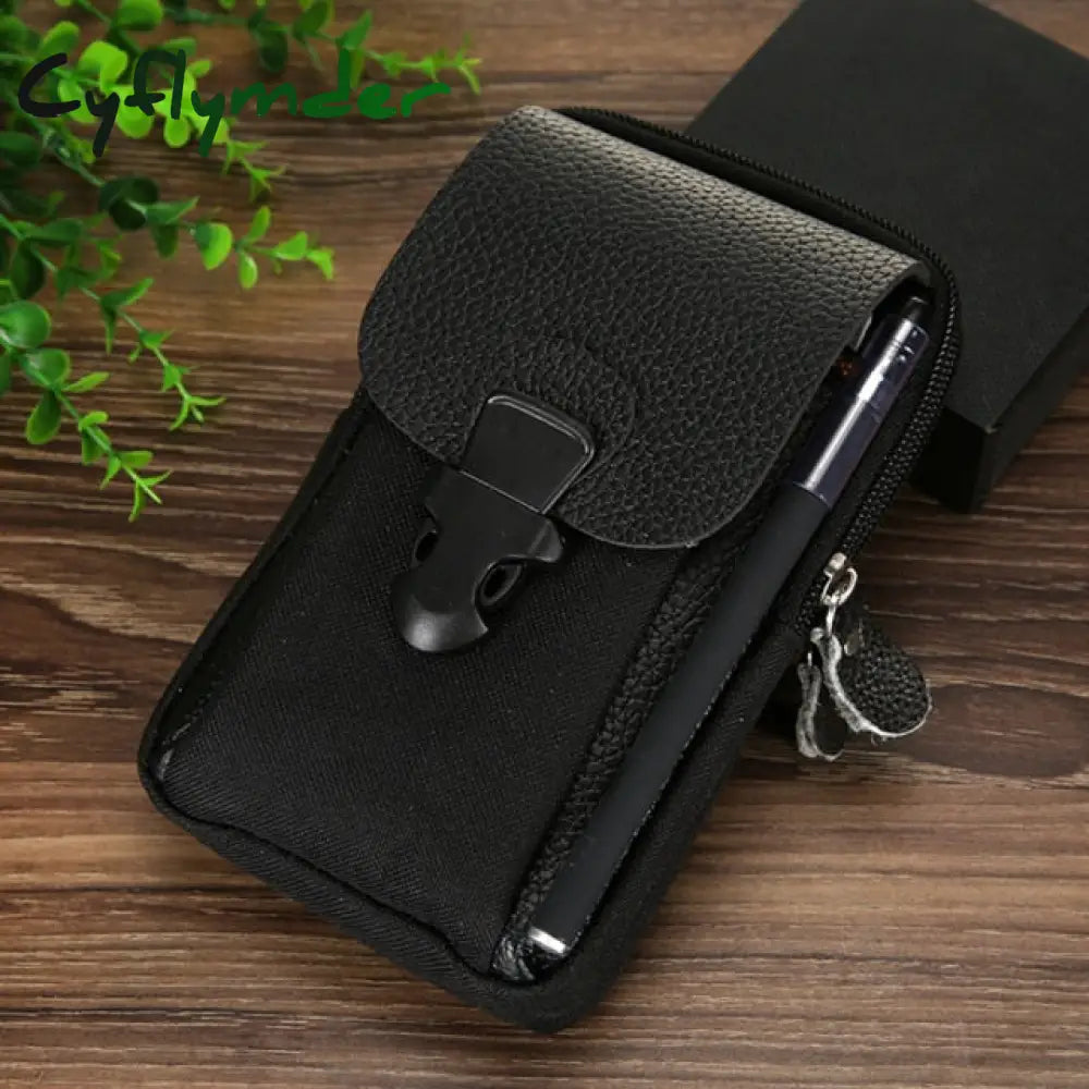 Fashion Men Multi-Function Pu Leather Fanny Waist Bag Casual Mobile Phone Purse Pocket Male Outdoor