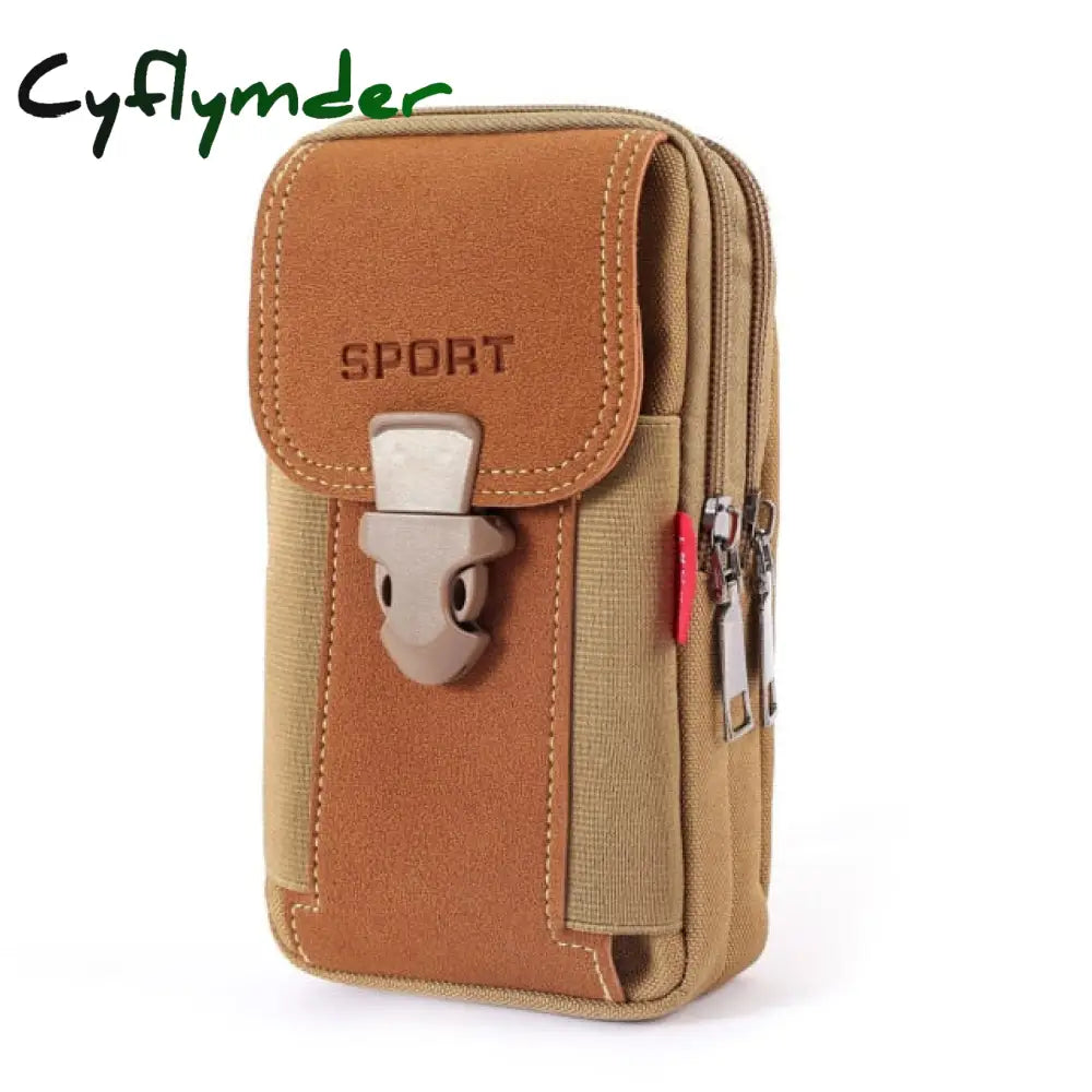 Fashion Men Multi-Function Pu Leather Fanny Waist Bag Casual Mobile Phone Purse Pocket Male Outdoor