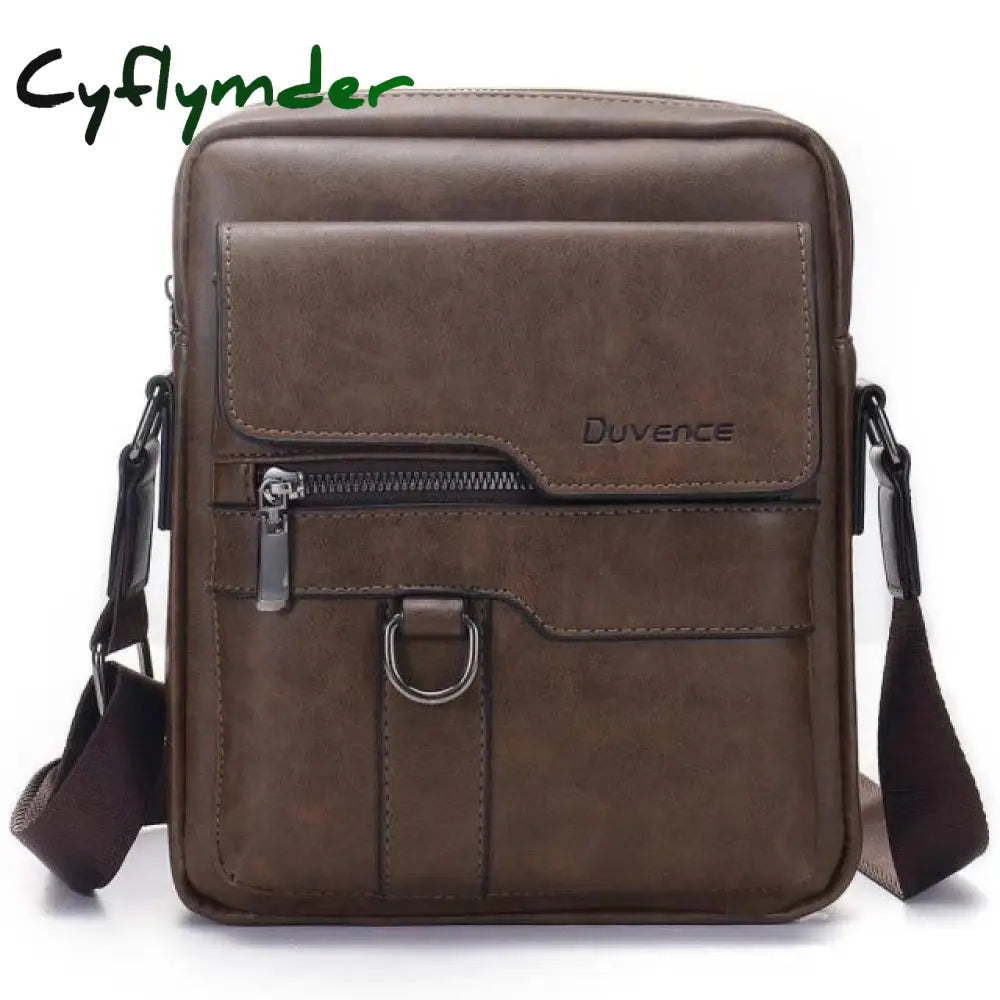 Fashion Men Shoulder Bag For 10.5’’ Ipad Pu Leather Flaps Men’s Crossbody Bags Business Brown