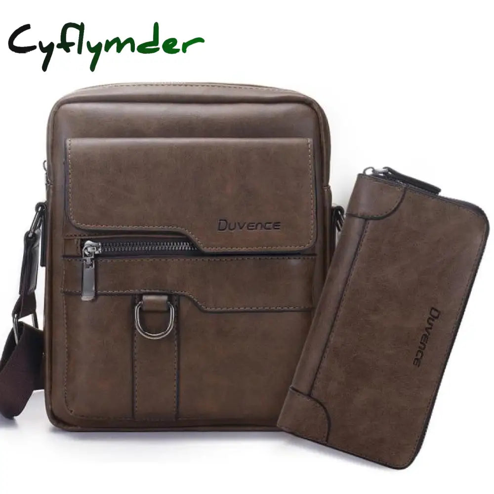 Fashion Men Shoulder Bag For 10.5’’ Ipad Pu Leather Flaps Men’s Crossbody Bags Business Brown