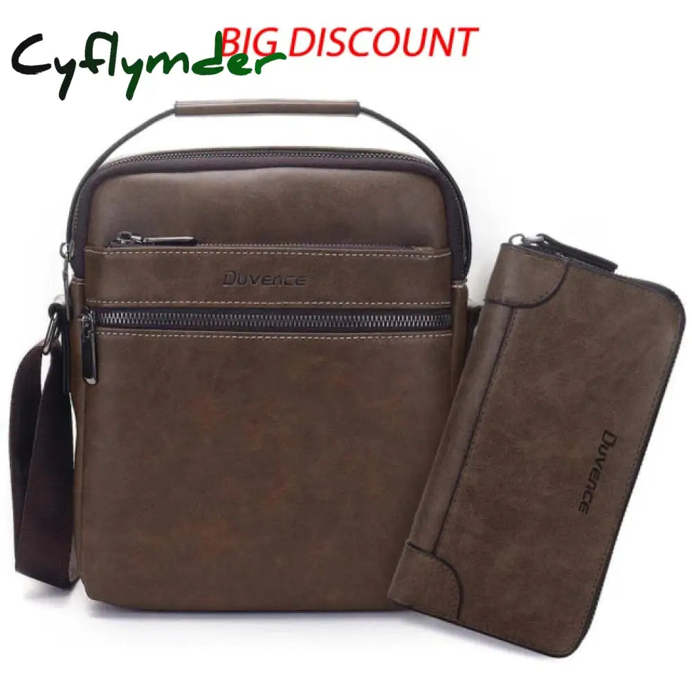 Fashion Men Shoulder Bag For 10.5’’ Ipad Pu Leather Flaps Men’s Crossbody Bags Business Brown