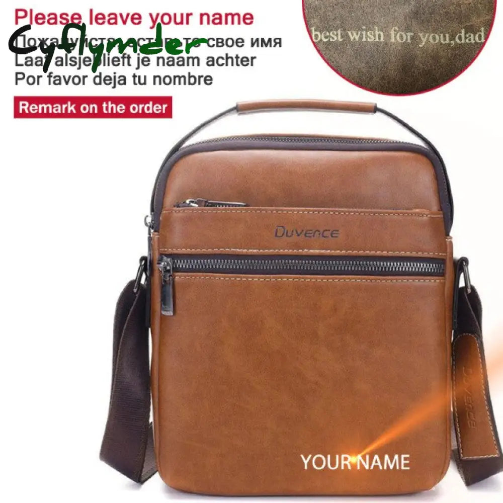 Fashion Men Shoulder Bag For 10.5’’ Ipad Pu Leather Flaps Men’s Crossbody Bags Business Brown