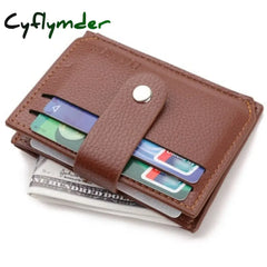 Fashion Mini Wallet Men Leather Pu Card Holder Thick Zipper Hasp Purse Business Bank Credit Bag