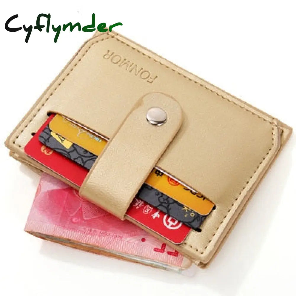 Fashion Mini Wallet Men Leather Pu Card Holder Thick Zipper Hasp Purse Business Bank Credit Bag