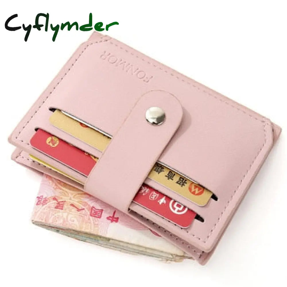 Fashion Mini Wallet Men Leather Pu Card Holder Thick Zipper Hasp Purse Business Bank Credit Bag