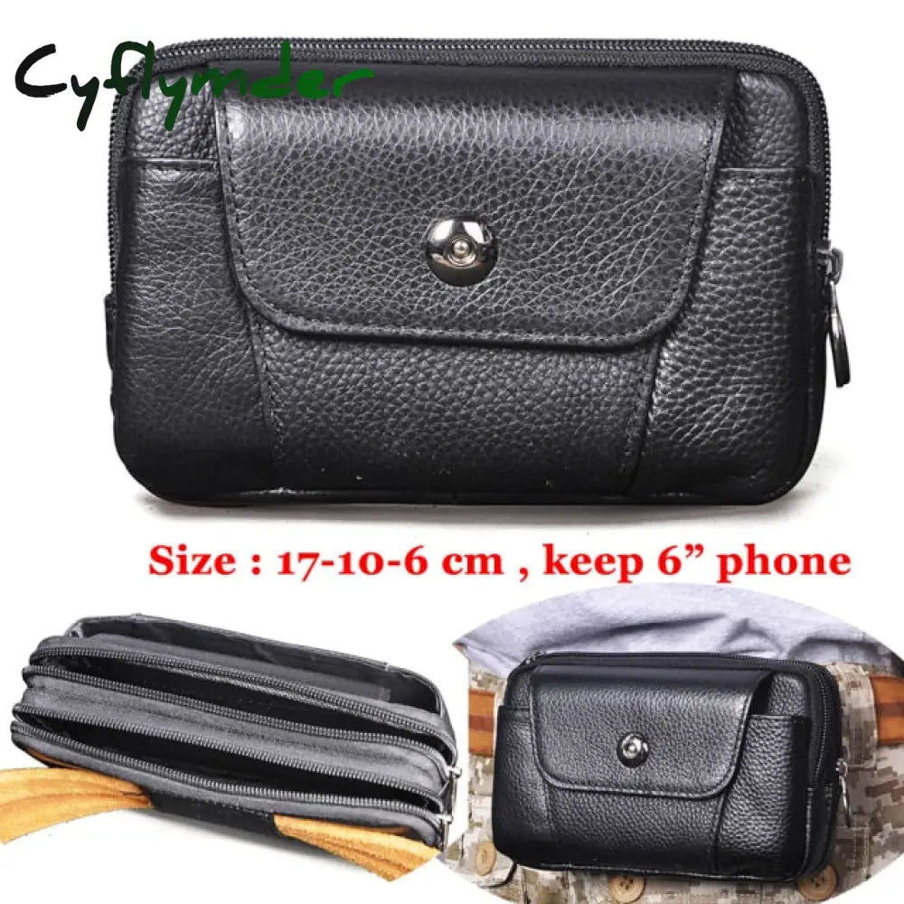 Fashion Quality Leather Small Summer Pouch Hook Design Waist Pack Bag Cigarette Case 6’’ Phone