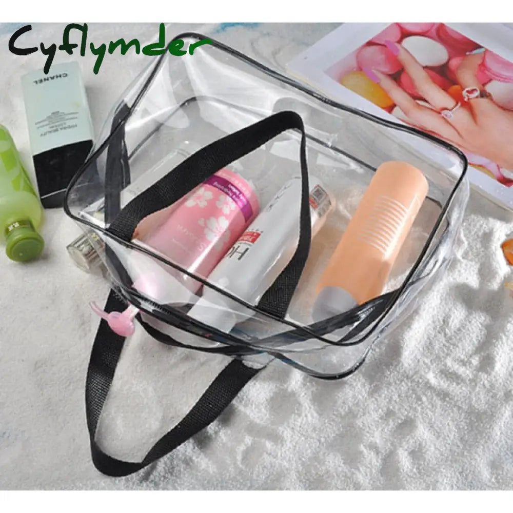 Fashion Transparent One Shoulder Cosmetic Bag Eva Waterproof Travel Beach Pouch Organizer Wash