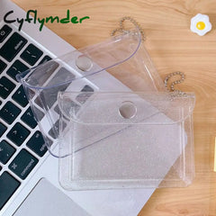 Fashion Transparent Waterproof Pvc Women Card Case Business Holder Men Credit Bag Id Mini Wallet