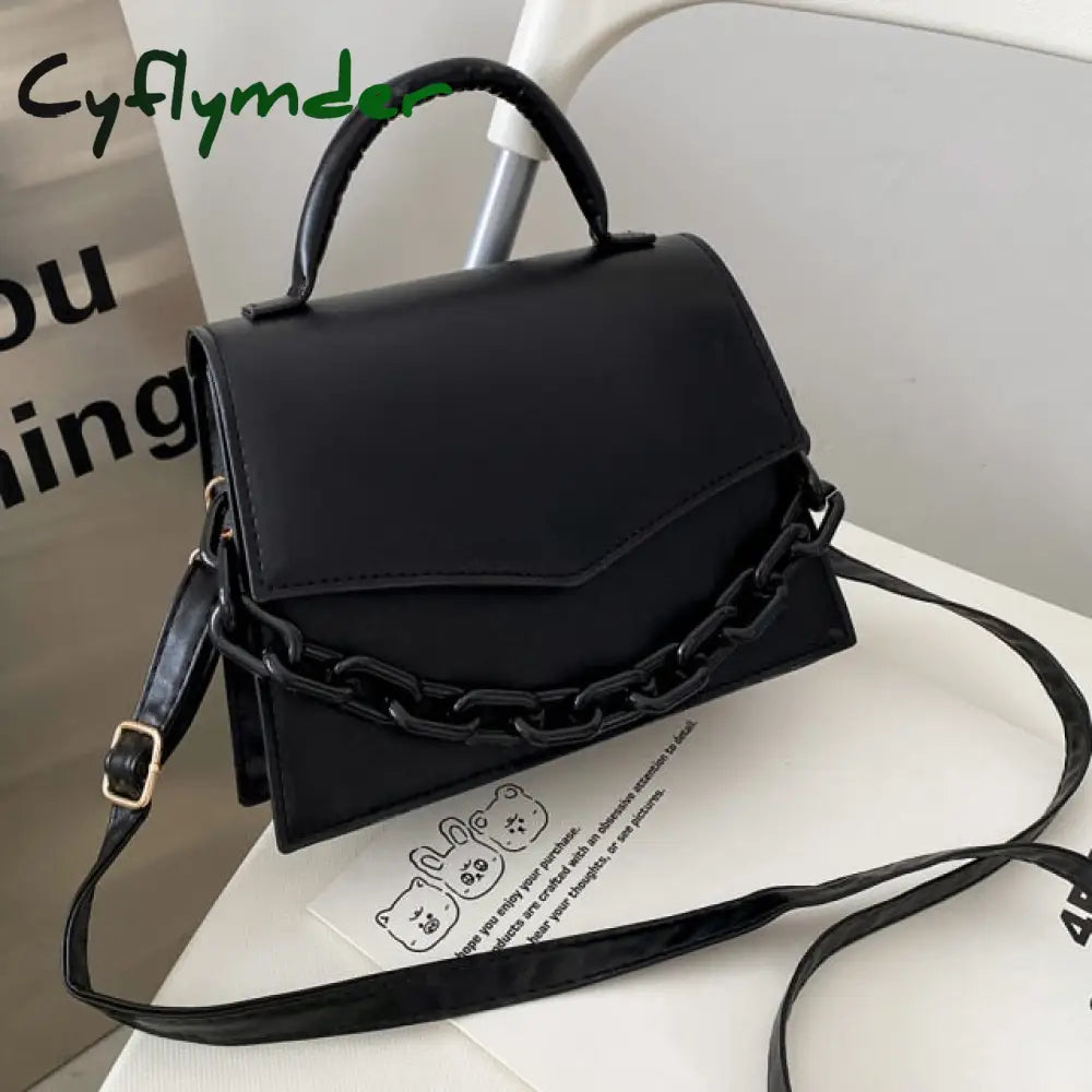 Fashion Women Pu Leather Pure Color Shoulder Crossbody Messenger Bags Casual Ladies Thick Chain