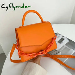 Fashion Women Pu Leather Pure Color Shoulder Crossbody Messenger Bags Casual Ladies Thick Chain