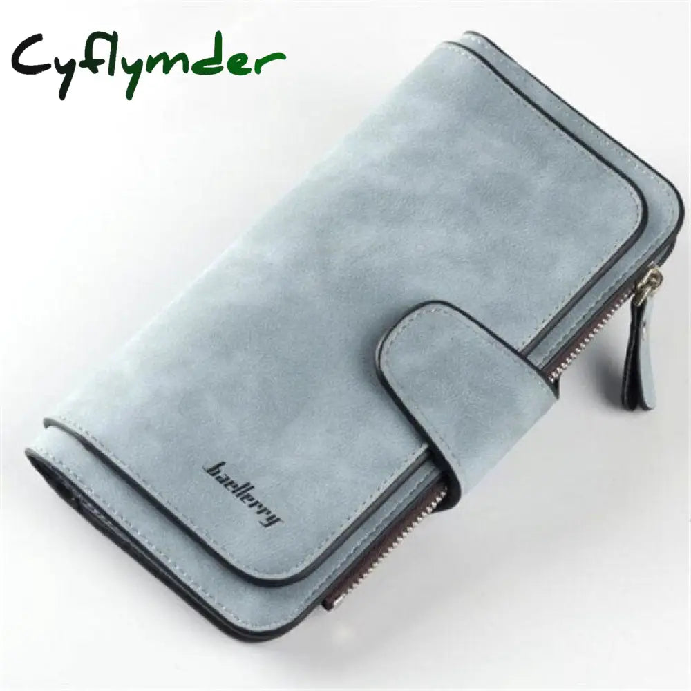 Fashion Women Wallets Dull Polish Leather Wallet Double Zipper Day Clutch Purse Wristlet