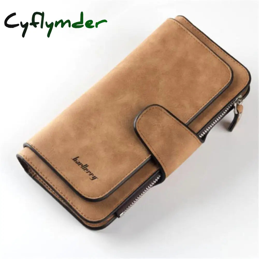 Fashion Women Wallets Dull Polish Leather Wallet Double Zipper Day Clutch Purse Wristlet