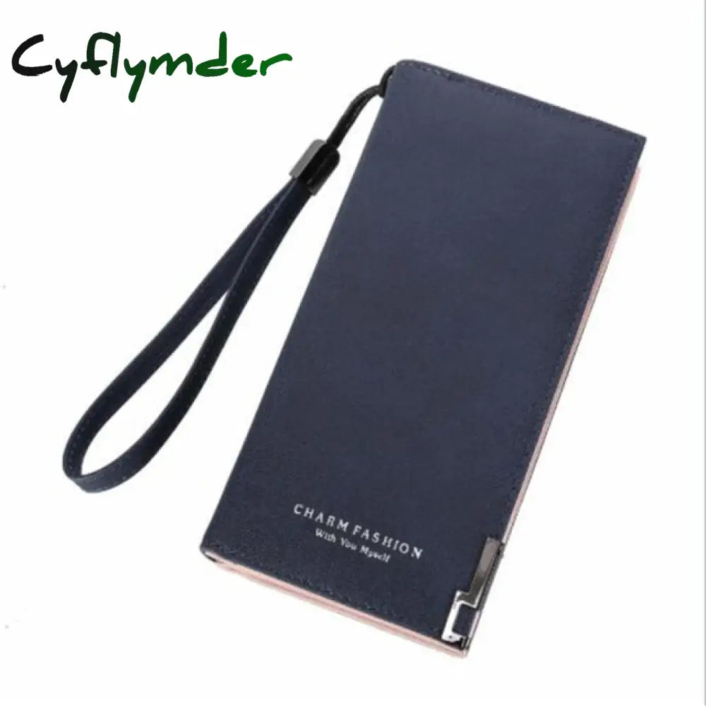 Fashion Women Wallets Dull Polish Leather Wallet Double Zipper Day Clutch Purse Wristlet