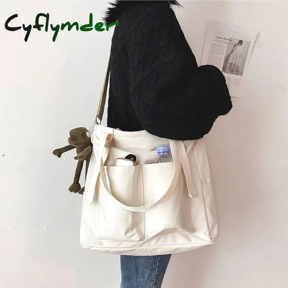 Female Bag Shoppers Simple Fashion Zipper Handbags Shoulder Waterproof Large Capacity Tote Bags