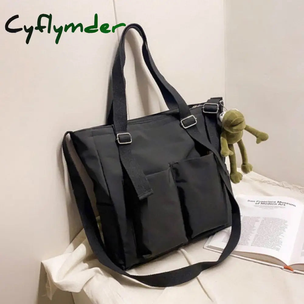 Female Bag Shoppers Simple Fashion Zipper Handbags Shoulder Waterproof Large Capacity Tote Bags