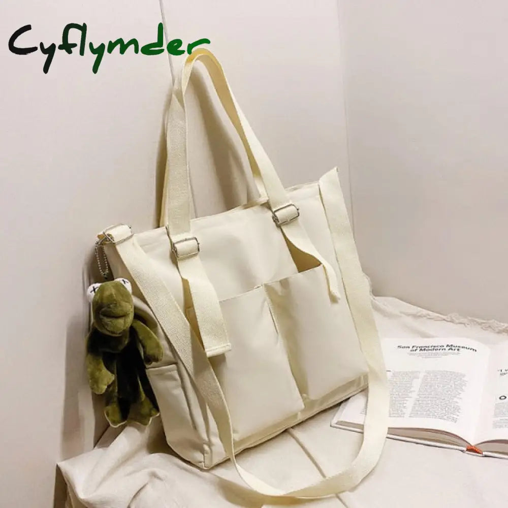 Female Bag Shoppers Simple Fashion Zipper Handbags Shoulder Waterproof Large Capacity Tote Bags