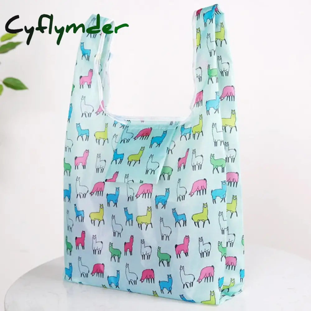 Flamingo Bag Many Colors Polyester Foldable Recycle Shopping Bag Eco Reusable Tote Cartoon Floral