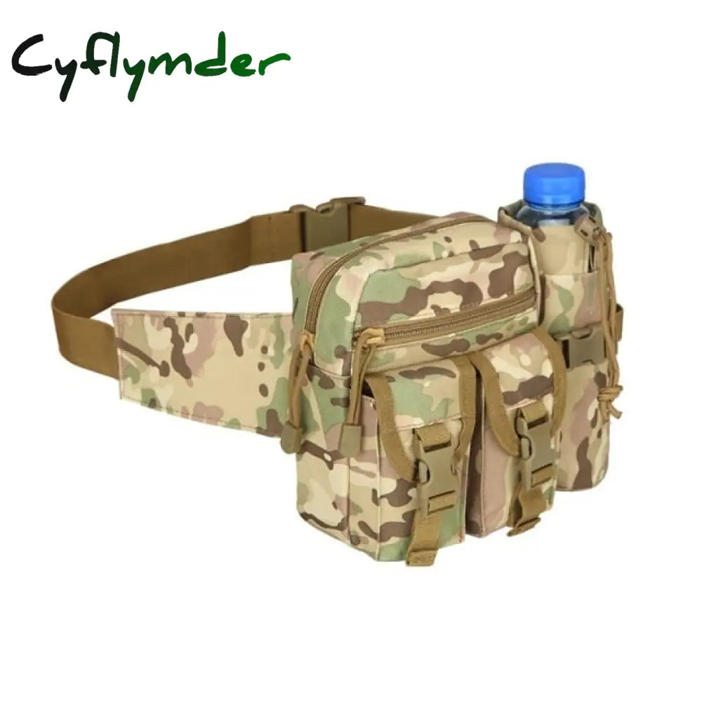 Fralu Tactical Men Waist Pack Nylon Hiking Water Bottle Phone Pouch Outdoor Sports Army Military