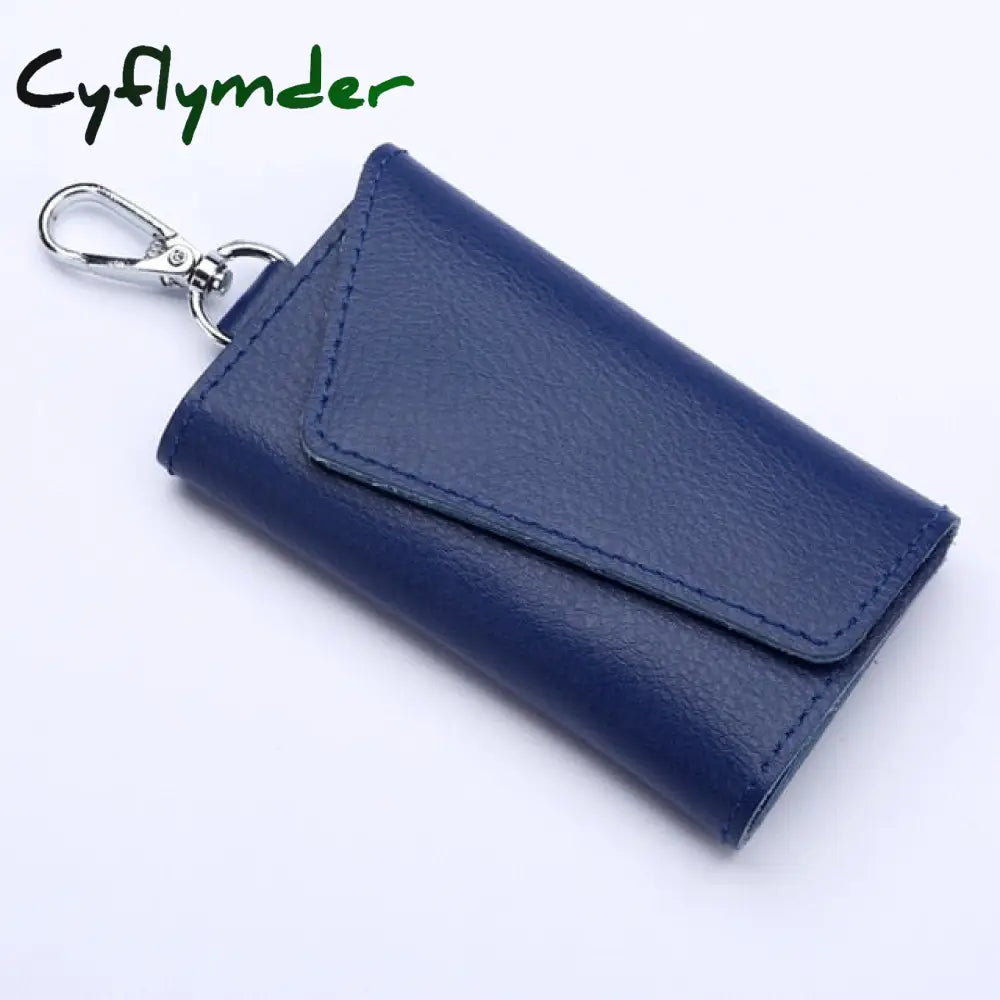 Genuine Leather Keychain Men Women Key Holder Organizer Pouch Cow Split Car Wallet Housekeeper Case