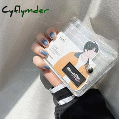 Girl Mini Letter Credit Card Holder Women Laser Money Wallet Pvc Business Bank Student Cute Id Case