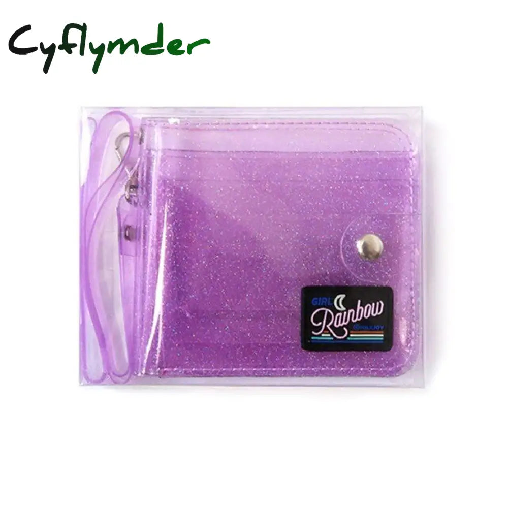 Girl Mini Letter Credit Card Holder Women Laser Money Wallet Pvc Business Bank Student Cute Id Case