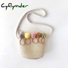 Handmade Floral Rattan Kids Crossbody Mini Shoulder Bag Summer Straw Beach Girls Casual Messenger