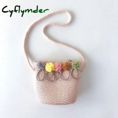 Handmade Floral Rattan Kids Crossbody Mini Shoulder Bag Summer Straw Beach Girls Casual Messenger