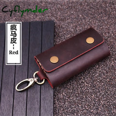 Handmade Genuine Leather Key Wallet Men Holder Keychain Pouch Purse Zipper Designer Housekeeper Car