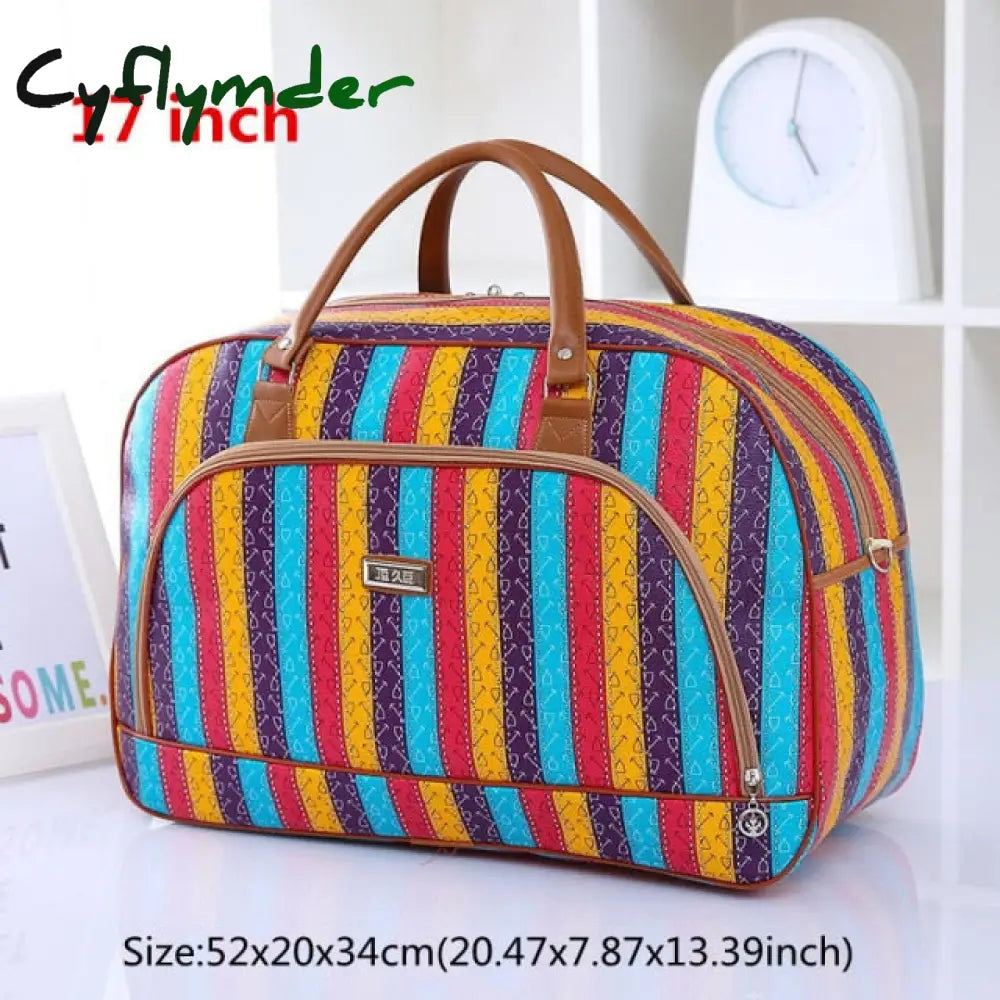 High Capacity Travel Tote Bag Woman Weekend Overnight Short Excursion Clothes Cosmetic Duffle