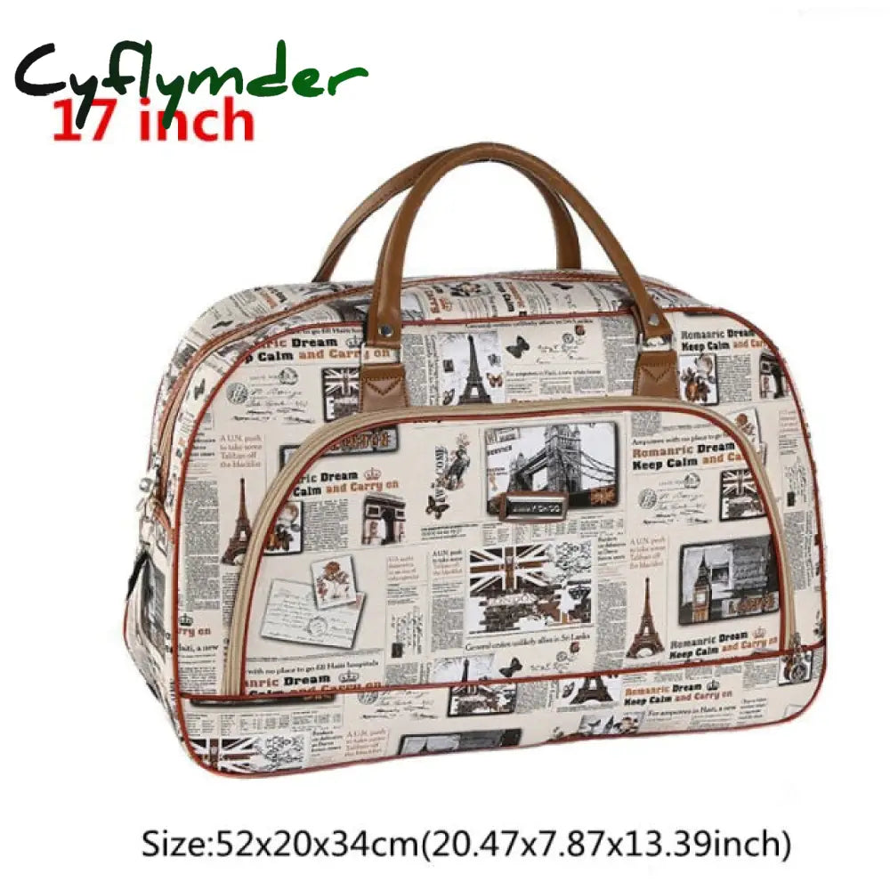 High Capacity Travel Tote Bag Woman Weekend Overnight Short Excursion Clothes Cosmetic Duffle