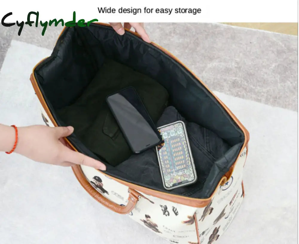 High Capacity Travel Tote Bag Woman Weekend Overnight Short Excursion Clothes Cosmetic Duffle
