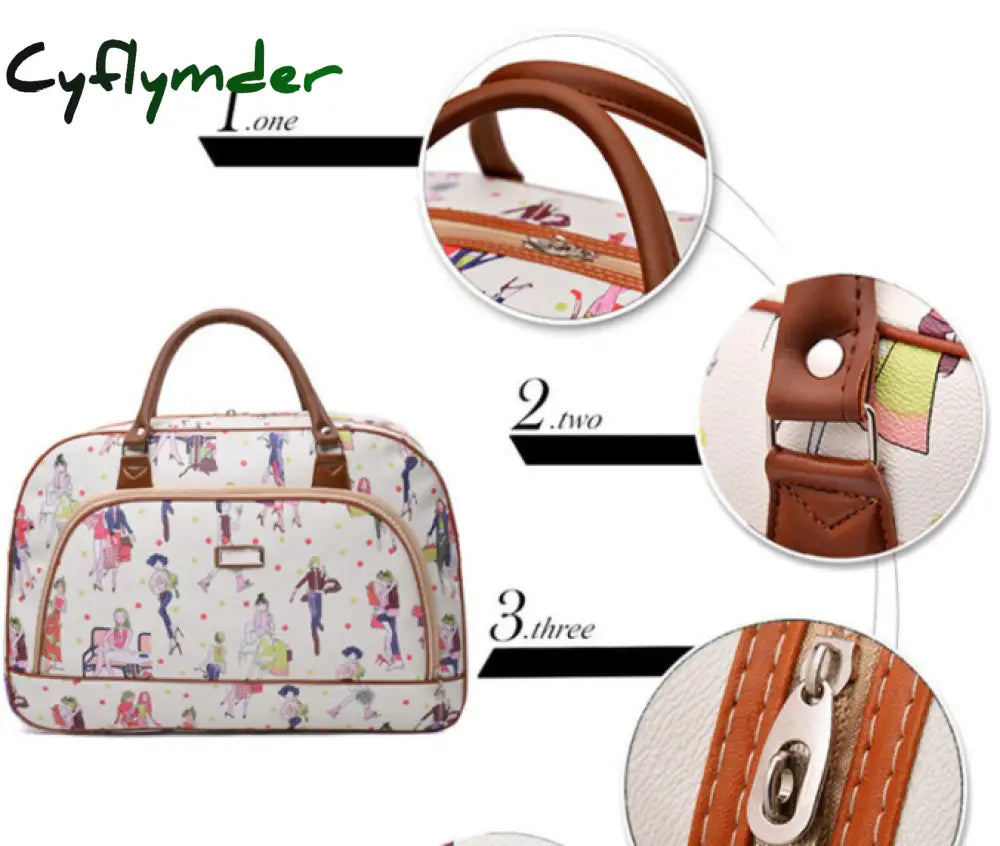 High Capacity Travel Tote Bag Woman Weekend Overnight Short Excursion Clothes Cosmetic Duffle