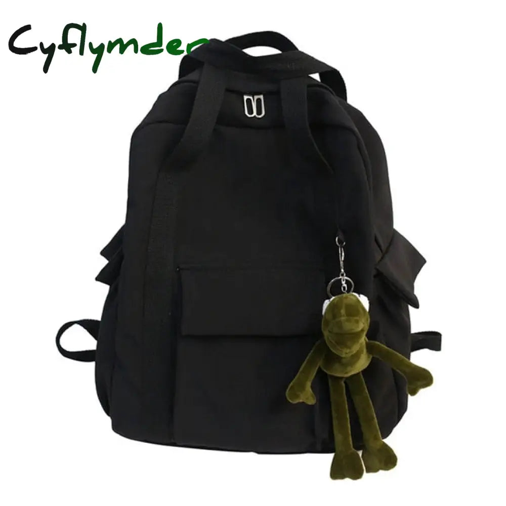 Hocodo New Solid Color Women’s Waterproof Nylon Backpack Simple School Bag For Teenage Girl