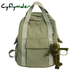 Hocodo New Solid Color Women’s Waterproof Nylon Backpack Simple School Bag For Teenage Girl