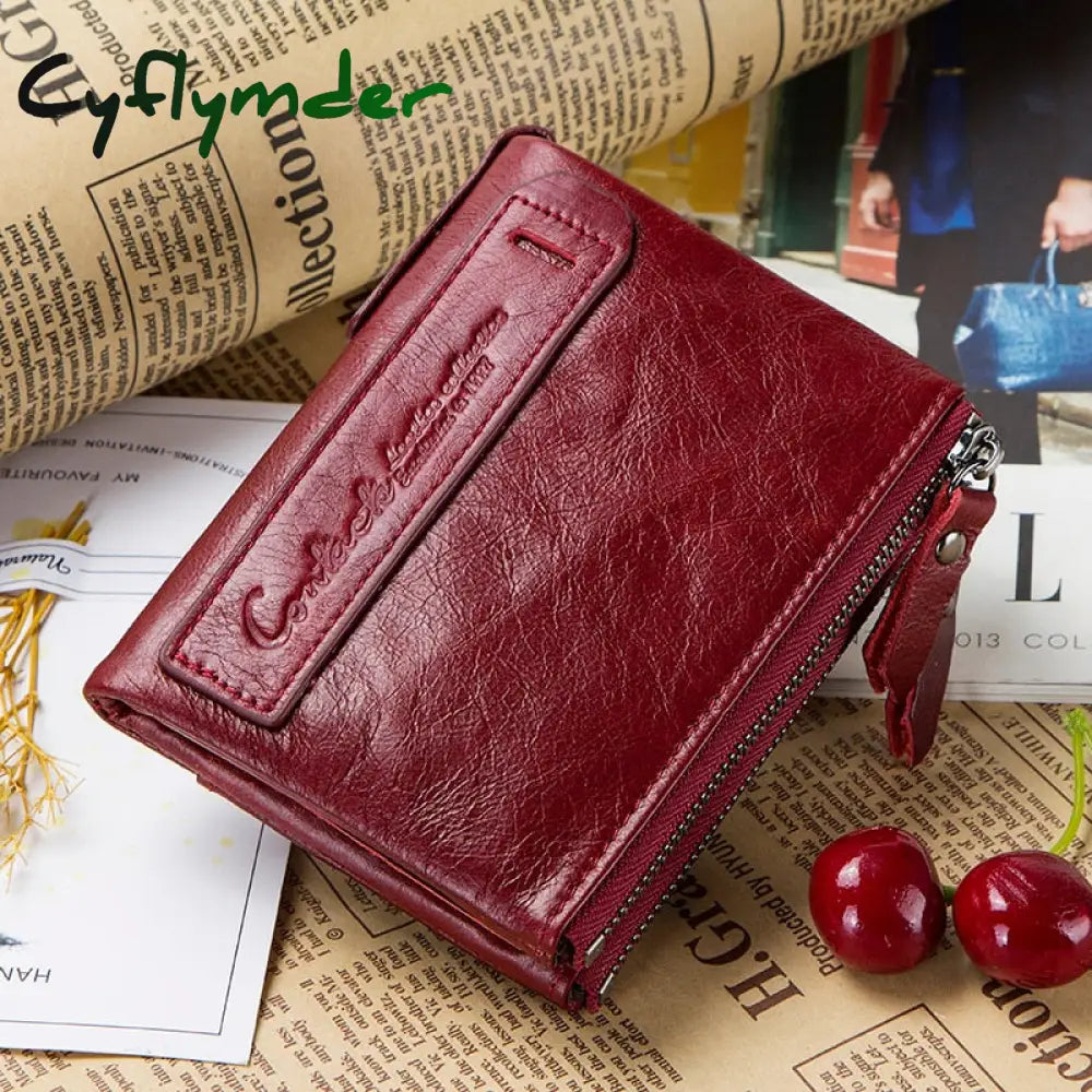 Hot Sale Coin Bag Zipper Wallet Women Genuine Leather Wallets Purse Fashion Short With Credit Card