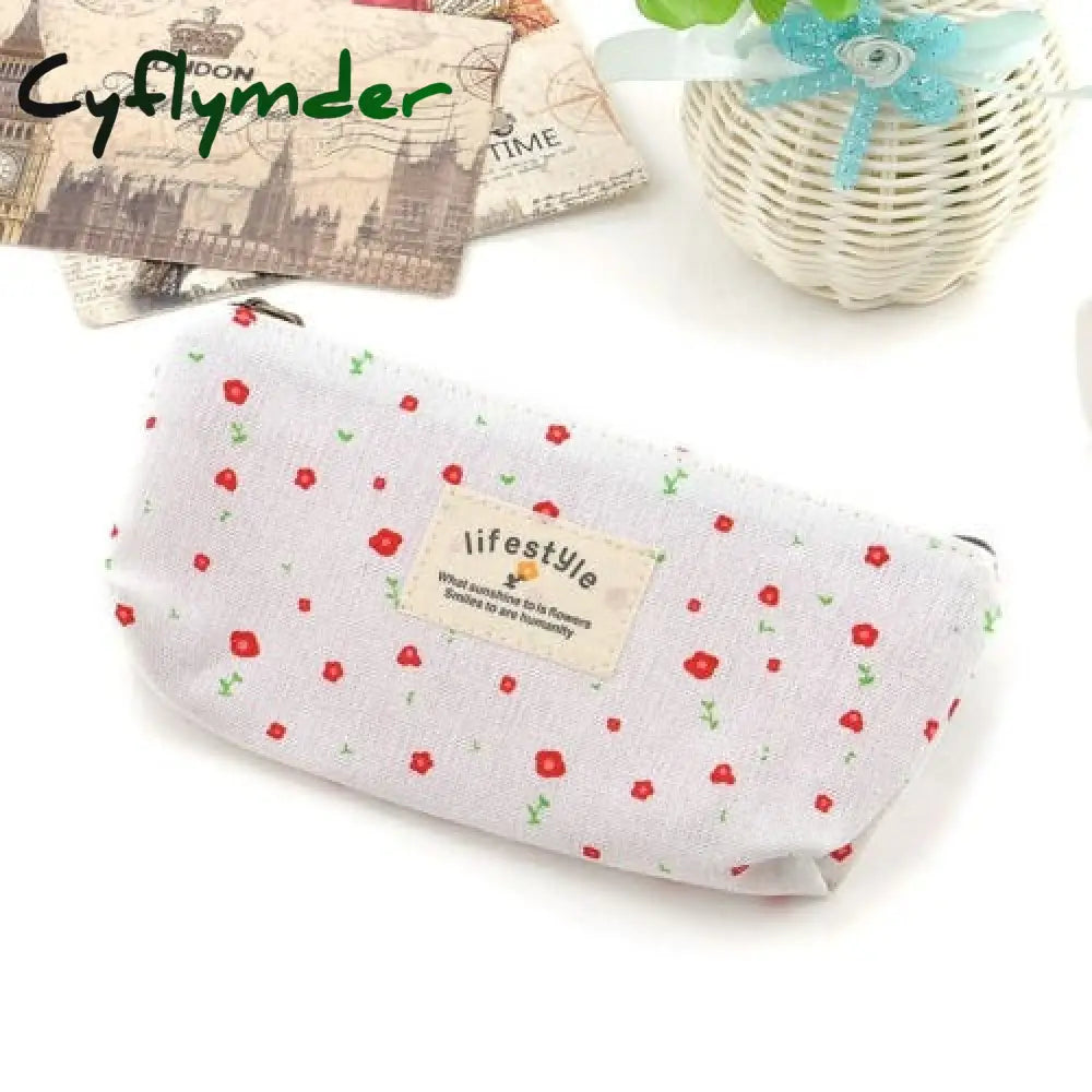 Hot Stationery Canvas Cosmetic Bag Women Travel Toiletry Makeup Purse Pouch Zipper Pen Pencil Case