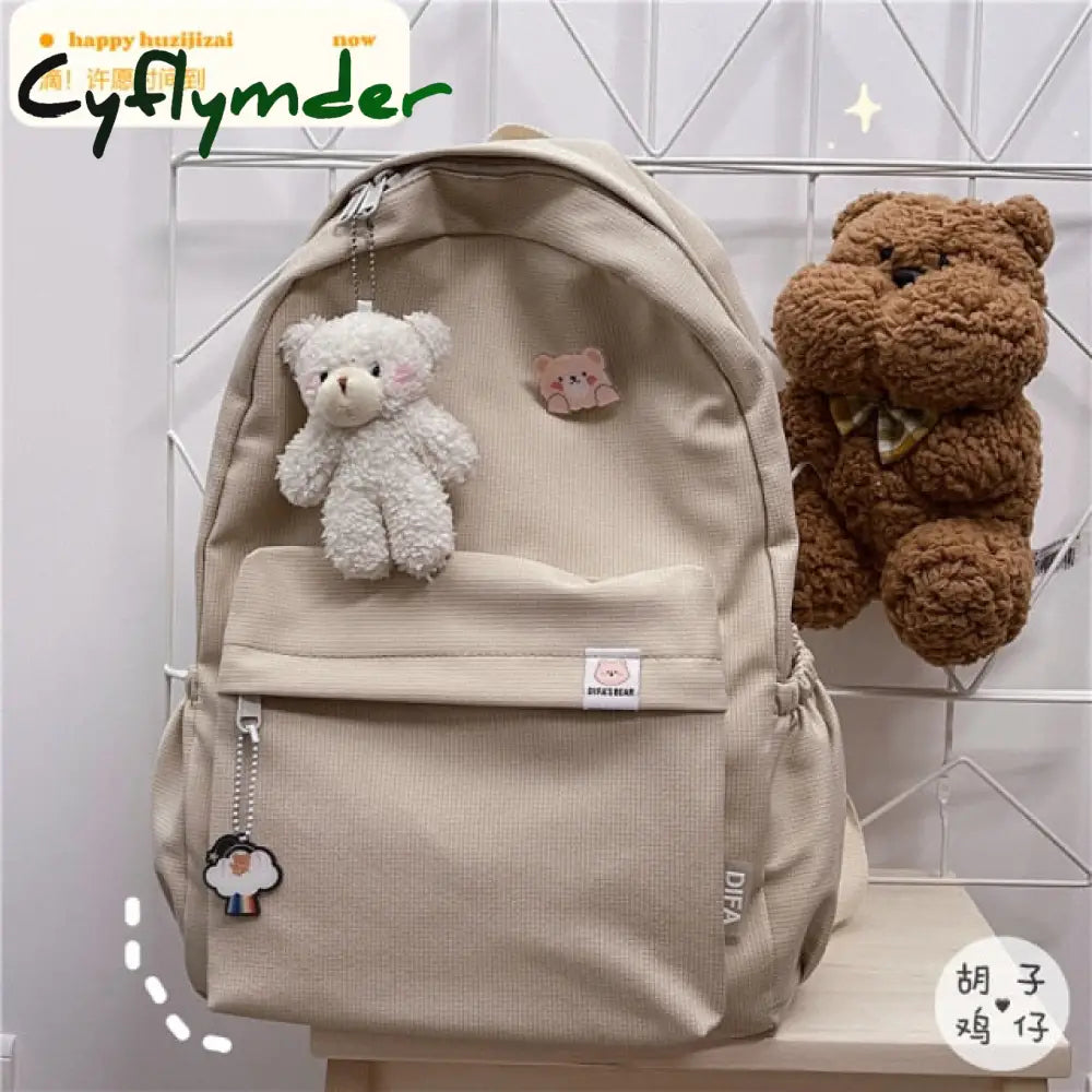 Ins Girl Schoolbag Female Korean Version Junior High School Student Lovely Bear Backpack Large