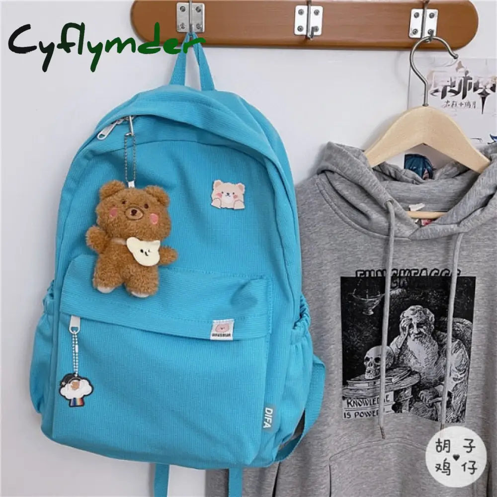 Ins Girl Schoolbag Female Korean Version Junior High School Student Lovely Bear Backpack Large