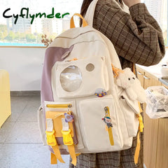 Joypessie Fashion Waterproof Women Backpack Cute Nylon Rucksack Bookbag For Teenager Kawaii Girls