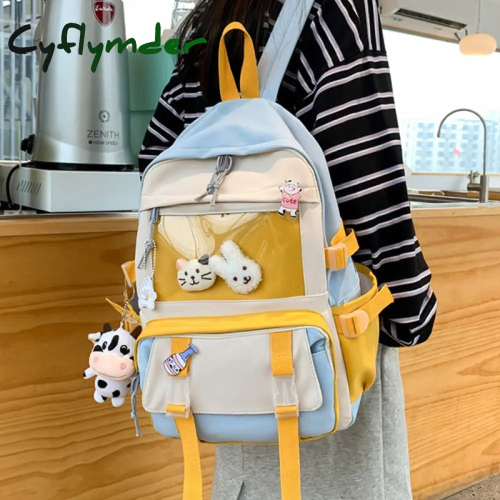 Joypessie Fashion Women Backpack Kawaii Leisure Canvas Bookbag Femal Laptop Mochila Teenager Girl