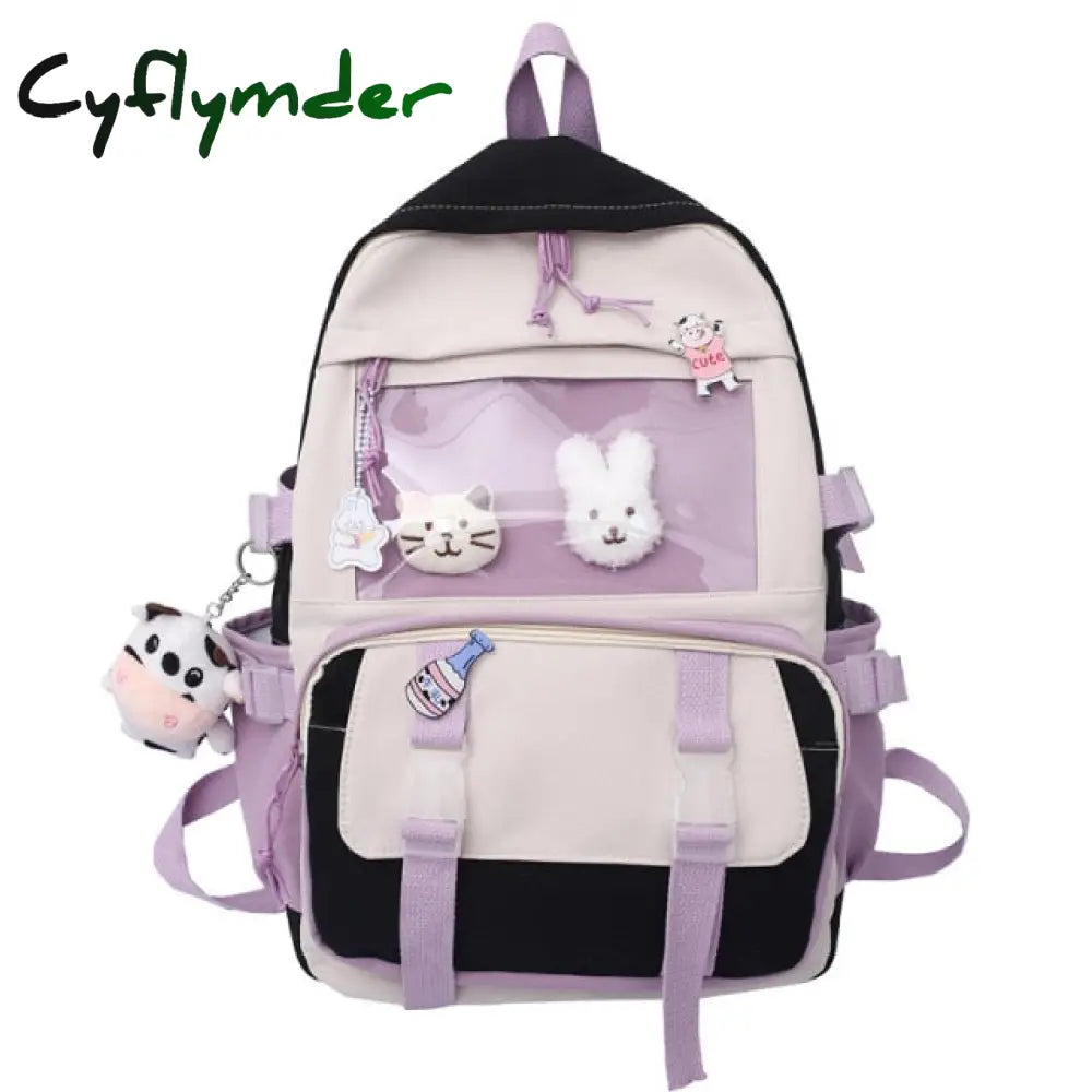 Joypessie Fashion Women Backpack Kawaii Leisure Canvas Bookbag Femal Laptop Mochila Teenager Girl