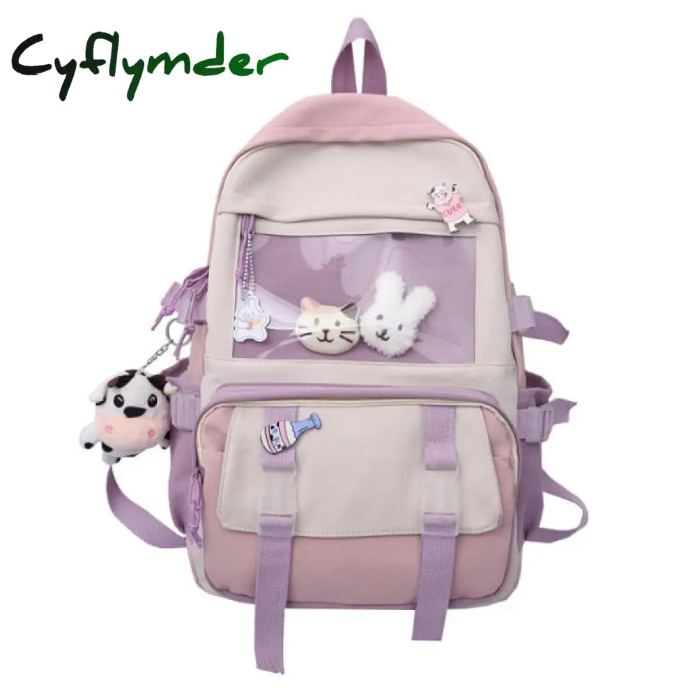 Joypessie Fashion Women Backpack Kawaii Leisure Canvas Bookbag Femal Laptop Mochila Teenager Girl